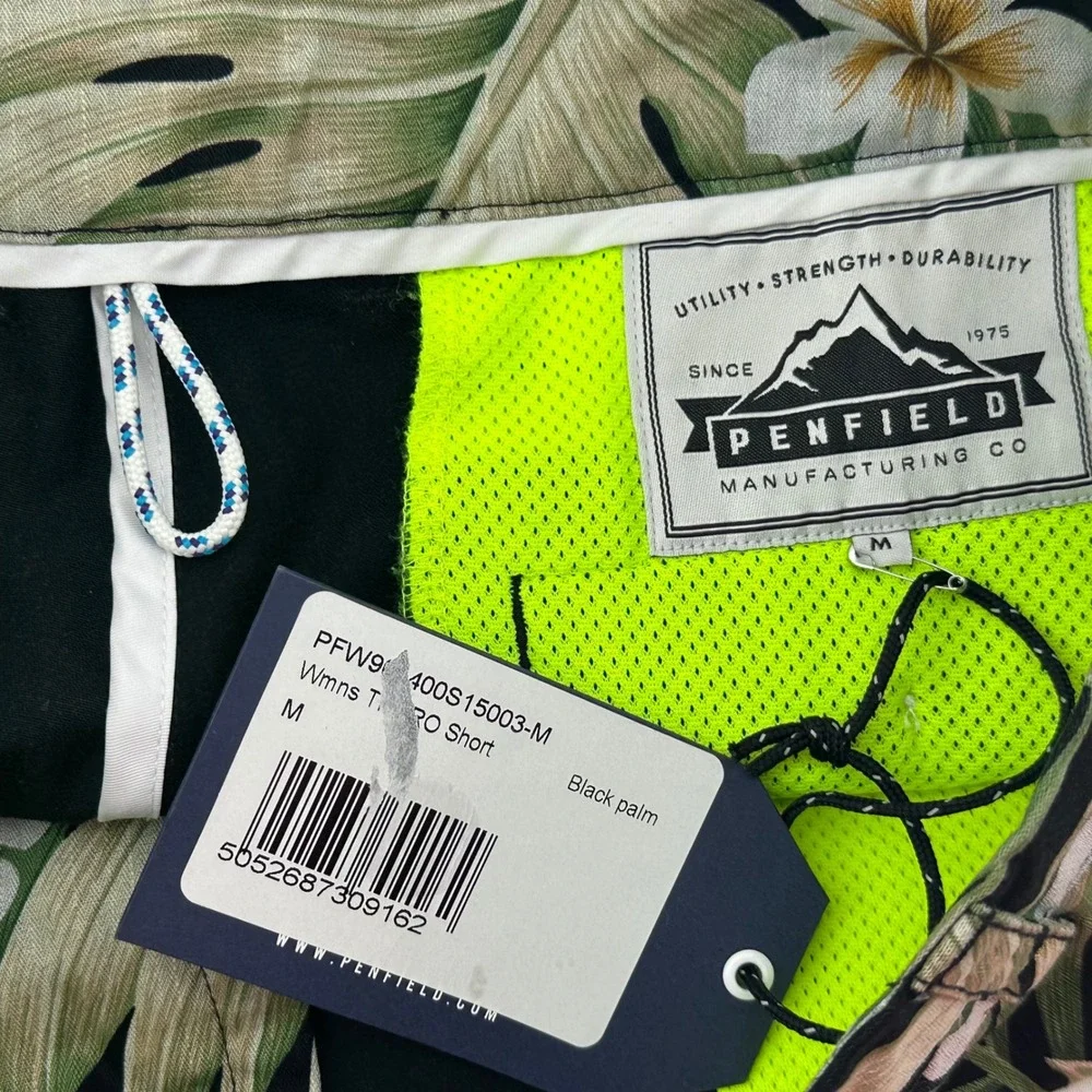 Penfield Truro‎ Shorts Womens M Black Palm Tropical Resort Coastal Summer NWT